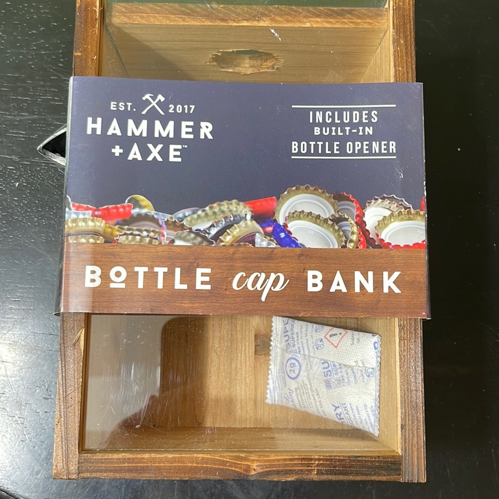 Hammer + Axe Bottle Cap Bank - NWT